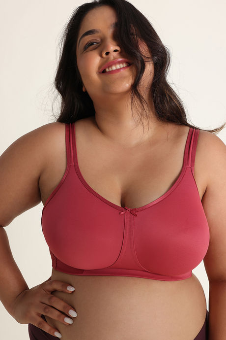 Zivame True Curv Single Layered Non Wired Full Coverage Lightweight Super Support Bra - Garnet Rose — image 5